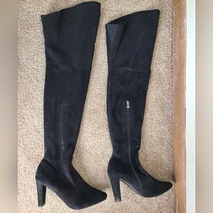 Shoe'N Tale Black Thigh High Boots Size 41/10.5, 4in heel